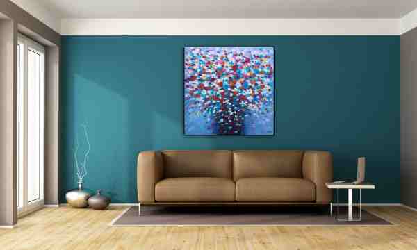 Acrylbild mit Blumen